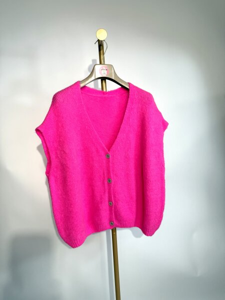 Pullunder mit Knopfleiste Neon-Pink