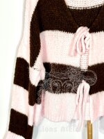 Gestreifte Grobstrick Kardigan