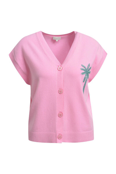 T-Shirt  Milano Italy 1/2 sleeve roundneck cardigan + button placket w AW
