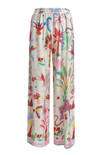 wideleg pants, elastic waist, french pockets