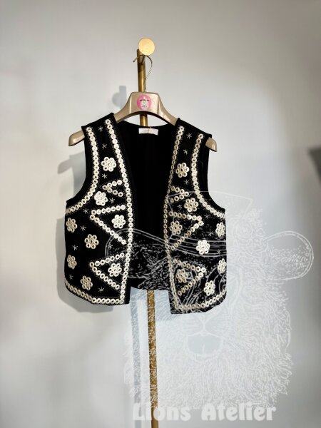 Damenweste mit edler Stickerei schwarz