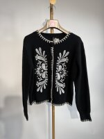 Eleganter Damen Cardigan mit Stickereien Schwarz